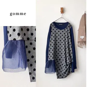 gomme 고무 이소재 도킹 변형 디자인 튜닉 티셔츠