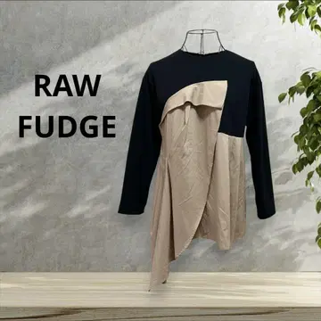 RAW FUDGE 로우패지 이소재 비대칭 저지 셔츠 블라우스