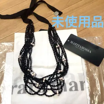 프랑스제 MATITAROSSA 다층 비즈 목걸이 미사용품.