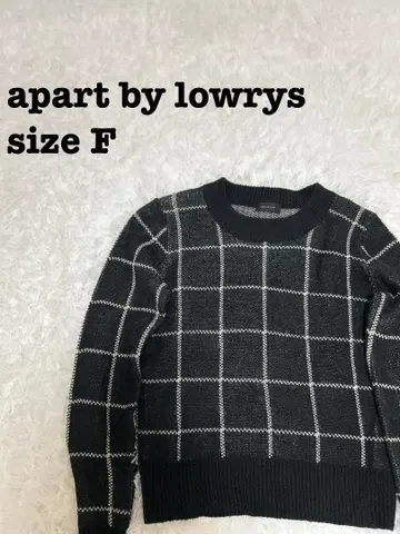 apart by lowrys 체크 무늬 니트 F 블랙[15]