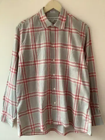 INDIVIDUALIZED SHIRTS 그레이/레드 체크 긴팔 셔츠