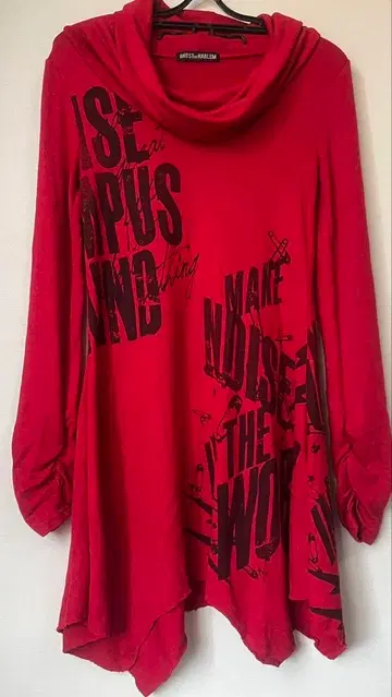 GHOST of HARLEM 레드 롱T셔츠 프리 사이즈