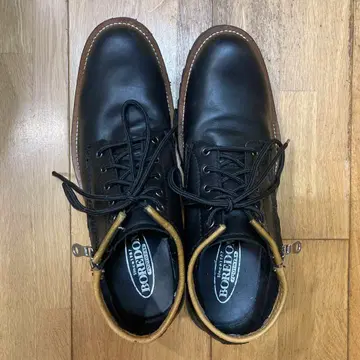 BOREDOM 천연 가죽 블랙 사이드 지퍼식 워크 부츠 0107