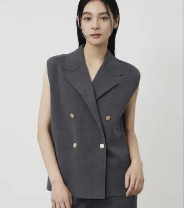PLST 레이온 블렌드 테일러드 니트 베스트 S
