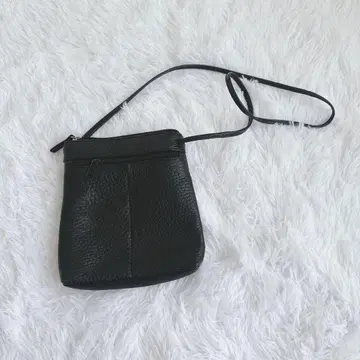 가죽 블랙 가죽 숄더백 빈티지