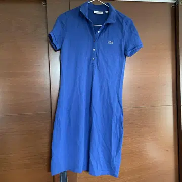 LACOSTE 슬림핏 피케 셔츠 튜닉 36 블루