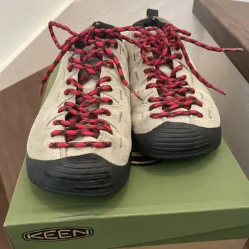 KEEN 재스퍼 25cm 아웃도어 신발 베이지/블랙/레드