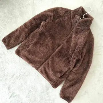 UNIQLO 퍼 플리스 풀집업 자켓 브라운 사이즈 S