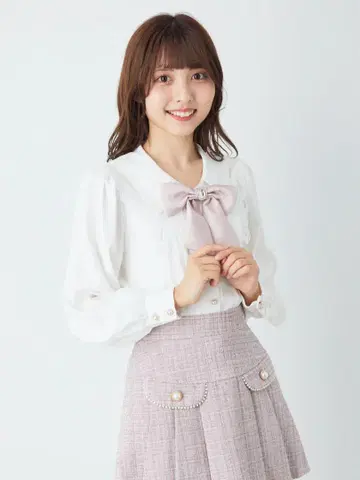 앙크루즈 세일러 카라 블라우스/트위드 스커트 1장 묶음 판매