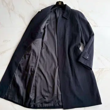 캐시미어 100% 기장 105 스텐칼라 롱 코트 네이비 히요쿠 XL