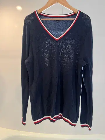 TOMMY HILFIGER 네이비 V넥 니트 M