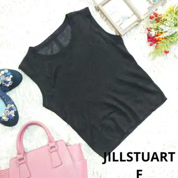 새상품급 JILLSTUART 슬리브리스 니트/이너 (M 상당) 블랙/펄