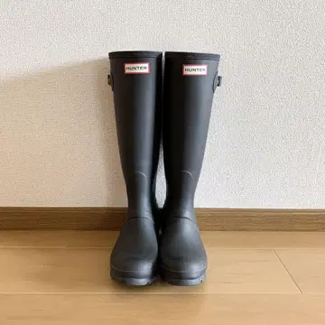 HUNTER 블랙 장화 버클 포함