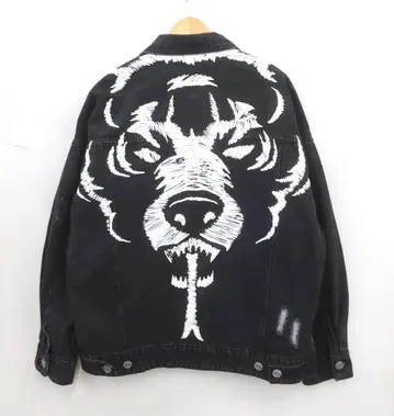 MISHKA 오버사이즈 애더 프린트 데님 자켓