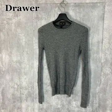 Drawer 18G 캐시미어 실크 리브 크루넥 니트 1