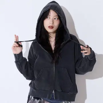 지나시스 Fade 컬러 ZIP 후디 숏 기장
