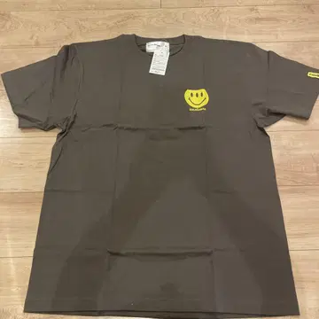 overprint 스마일리 페이스 T셔츠 L 차콜 새상품