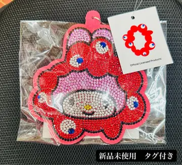 만박 미야쿠미야쿠 마이멜로디 반짝이는 가죽 키링 산리오 한정판 택 포함