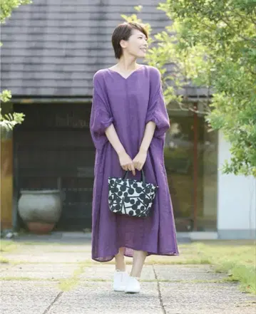 BAN INOUE 모기장 직조 원단 원피스