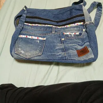 데님풍 숄더백