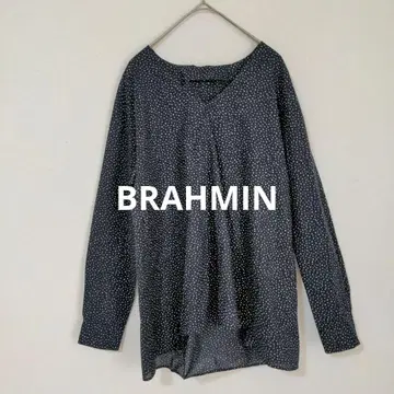 BRAHMIN 브라민 도트 무늬 이후 리본 긴팔 블라우스 38