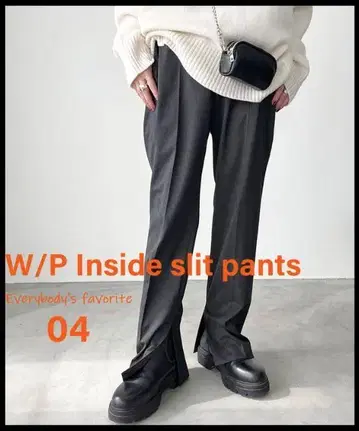 시착만 한 상품 AP STUDIO 인사이드 슬릿 팬츠 그레이 38