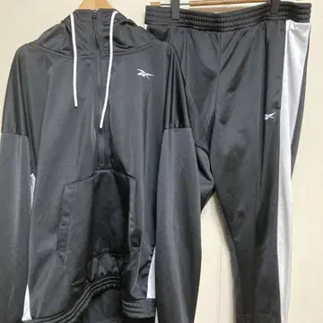 리복 리니어 로고 후디 트랙 수트 저지 셋업