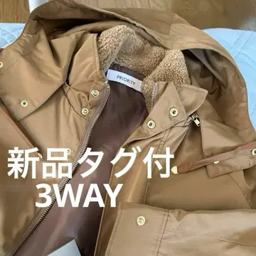 택 포함 새상품 PRIORITY 보아 부착 코트 아우터 3WAY