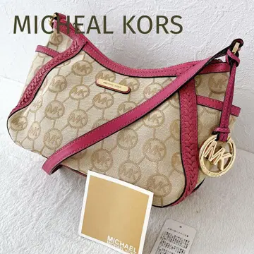 새상품급 MICHEAL KORS 모노그램 캔버스 숄더백 핑크