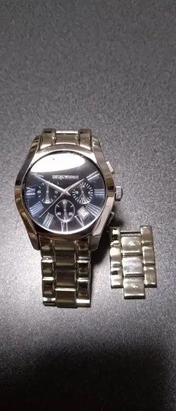 Emporio Armani 아날로그 손목시계 실버
