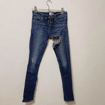 DOUBLE RIPPED 스키니 데님 팬츠
