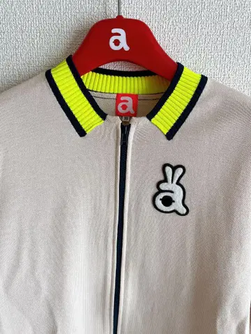 네온 리브 옷깃 집업 니트