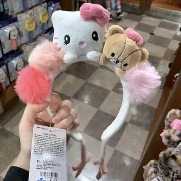 USJ 키티 머리띠 꽁지 모자
