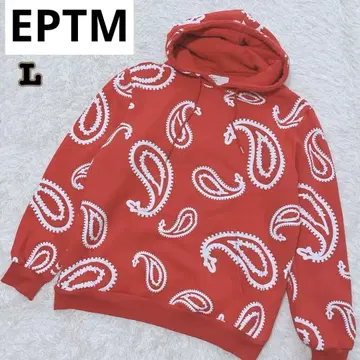 EPTM 에피토미 페이즐리 후드티 후디 발포 오버 사이즈 L 빨간색
