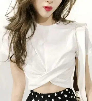 XL 화이트 화이트 크롭탑 한국 숏 기장 티셔츠 심플