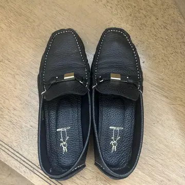 토끼 신발, 일본제 블랙 가죽 로퍼 빅 22cm