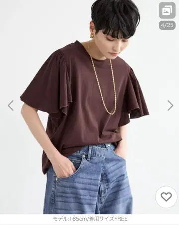 택 포함 새상품 BARNYARDSTORM 플레어 슬리브 풀오버 브라운