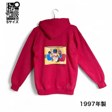 90s SHIGI 97 스페이스샤워 TV 후드티 S 사이즈 레드