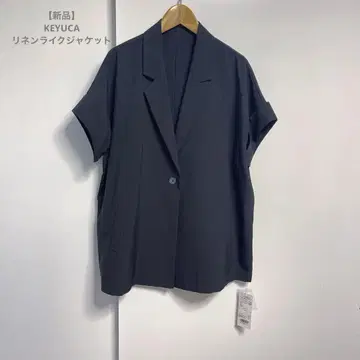 [새상품] KEYUCA 린넨 라이크 5부 소매 자켓