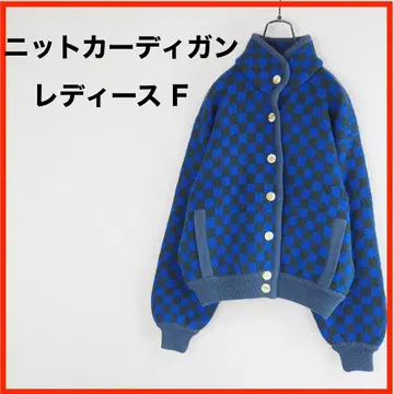 A3861 새상품급 니트 가디건*울*F*체크