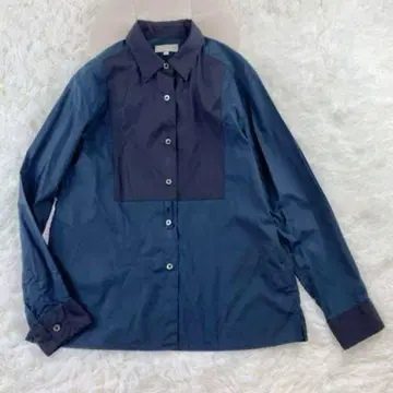 마가렛호웰 긴팔 셔츠 블라우스 요크 절개 1 네이비