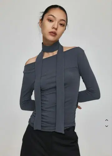BLACK UP 한국 엘르 보트넥 스카프 블랙업