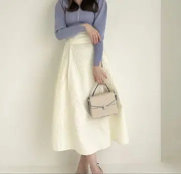 dazzlin 파이핑 자카드 코르셋 스커트