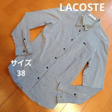 LACOSTE 스트라이프 블라우스 사이즈 38 화이트 x 네이비