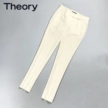 theory 센터 프레스 테이퍼드 슬랙스 아이보리 사이즈 0*FD81