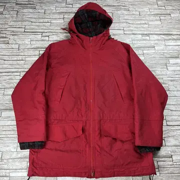 80s L.L.Bean 마운틴 후드티 충전솜 안감 플리스 레드