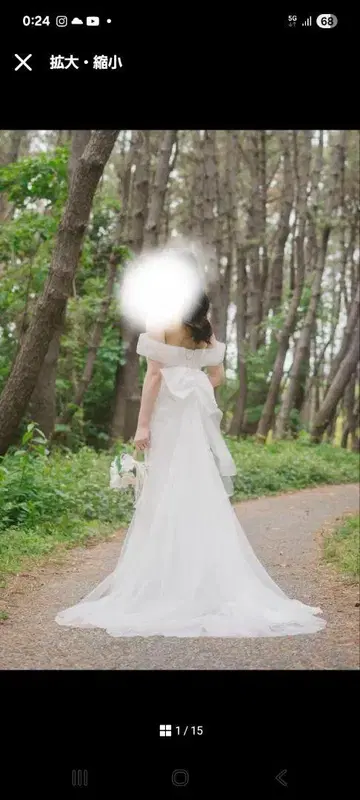 오프숄더 화이트 웨딩 드레스