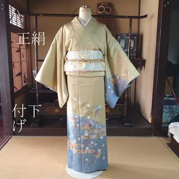 501 순수 실크 츠케사게 [ 중고 기모노 ] #Letter bee
