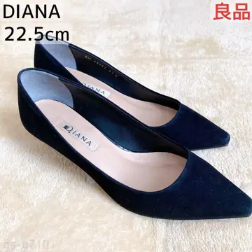 고품질 다이애나 22.5cm 펌프스 스틸레토 스웨이드 블랙