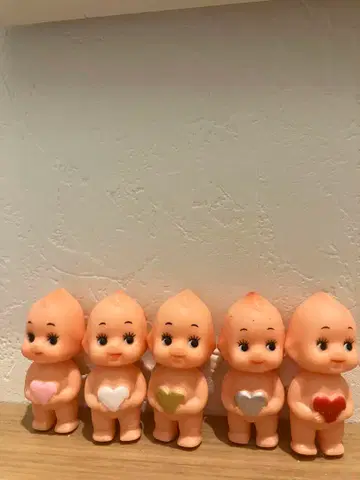 큐피 하트를 가진 아기 피규어 5개 세트 소프트 비닐